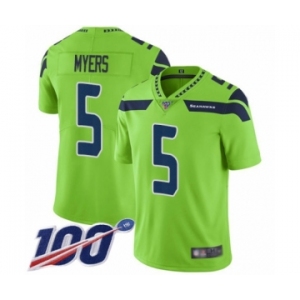 Youth Seattle Seahawks #5 Jason Myers Limited Green Rush Vapor Untouchable 100th Season Football Jersey