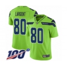 Youth Seattle Seahawks #80 Steve Largent Limited Green Rush Vapor Untouchable 100th Season Football Jersey