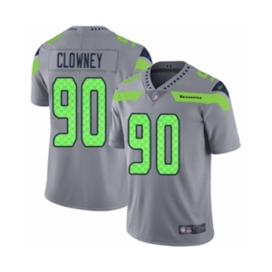 Youth Seattle Seahawks #90 Jadeveon Clowney Limited Silver Inverted Legend Football Jersey