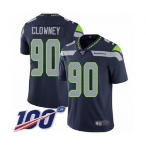 Youth Seattle Seahawks #90 Jadeveon Clowney Navy Blue Team Color Vapor Untouchable Limited Player 100th Season Football Jersey