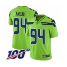 Youth Seattle Seahawks #94 Ezekiel Ansah Limited Green Rush Vapor Untouchable 100th Season Football Jersey