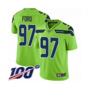 Youth Seattle Seahawks #97 Poona Ford Limited Green Rush Vapor Untouchable 100th Season Football Jersey