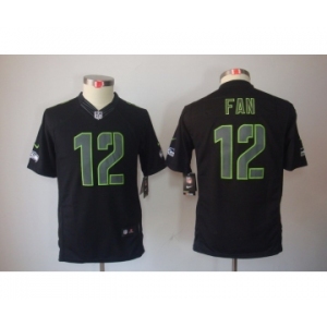 nike youth nfl jerseys seattle seahawks #12 fan black[nike impact limited]