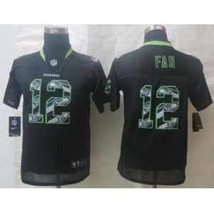 nike youth nfl jerseys seattle seahawks #12 fan black[nike united sideline]