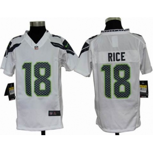 nike youth nfl jerseys seattle seahawks #18 rice white[nike]