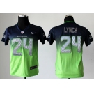 nike youth nfl jerseys seattle seahawks #24 marshawn lynch blue-green[Elite drift fashion][second version]