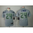 nike youth nfl jerseys seattle seahawks #24 marshawn lynch grey[nike limited]