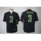 nike youth nfl jerseys seattle seahawks #3 wilson black[nike impact limited]