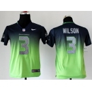 nike youth nfl jerseys seattle seahawks #3 wilson blue-green[nike drift fashion][second version]