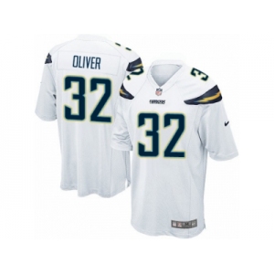 Men Nike Los Angeles Chargers #32 Branden Oliver Game White NFL Jersey