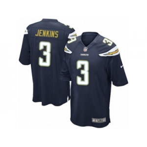 Men's Nike Los Angeles Chargers #3 Rayshawn Jenkins Game Navy Blue Team Color NFL Jersey