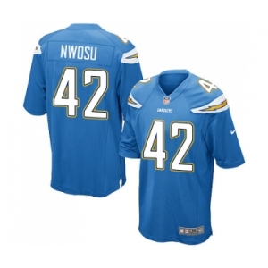 Men's Nike Los Angeles Chargers #42 Uchenna Nwosu Game Electric Blue Alternate NFL Jersey