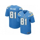 Men Nike Los Angeles Chargers #81 Mike Williams Elite Electric Blue Alternate NFL Jersey