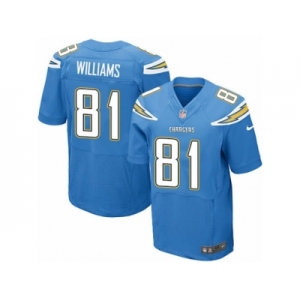 Men Nike Los Angeles Chargers #81 Mike Williams Elite Electric Blue Alternate NFL Jersey