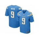 Men Nike Los Angeles Chargers #9 Nick Novak Elite Electric Blue Alternate NFL Jersey