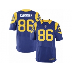 Men Nike Los Angeles Rams #86 Derek Carrier Elite Royal Blue Alternate NFL Jersey