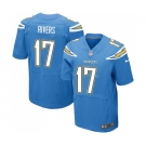 Men's Los Angeles Chargers #17 Philip Rivers New Elite Electric Blue Alternate Football Jersey