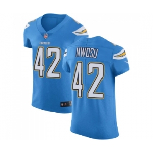 Men's Nike Los Angeles Chargers #42 Uchenna Nwosu Electric Blue Alternate Vapor Untouchable Elite Player NFL Jersey