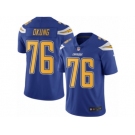 Men's Nike Los Angeles Chargers #76 Russell Okung Elite Electric Blue Rush NFL Jersey
