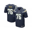 Men's Nike Los Angeles Chargers #76 Russell Okung Elite Navy Blue Team Color NFL Jersey