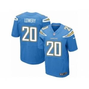 Men's Nike San Diego Chargers #20 Dwight Lowery Elite Electric Blue Alternate NFL Jersey