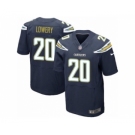 Men's Nike San Diego Chargers #20 Dwight Lowery Elite Navy Blue Team Color NFL Jersey