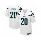 Men's Nike San Diego Chargers #20 Dwight Lowery Elite White NFL Jersey