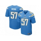 Men's Nike San Diego Chargers #57 Jatavis Brown Elite Electric Blue Alternate NFL Jersey