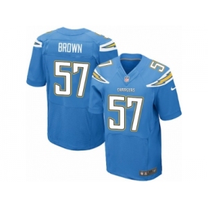 Men's Nike San Diego Chargers #57 Jatavis Brown Elite Electric Blue Alternate NFL Jersey