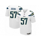 Men's Nike San Diego Chargers #57 Jatavis Brown Elite White NFL Jersey