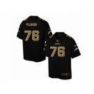 Men's Nike San Diego Chargers #76 D.J. Fluker Elite Black Pro Line Gold Collection NFL Jersey