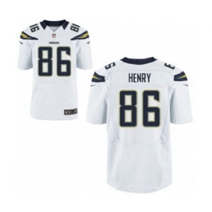 Men's Nike San Diego Chargers #86 Hunter Henry Elite White NFL Jersey