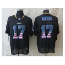 nike san diego charger #17 rivers black [Elite USA flag fashion]