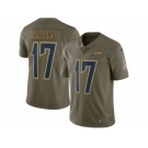 Men Nike Los Angeles Chargers #17 Philip Rivers Limited Olive 2017 Salute to Service NFL Jersey