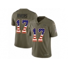 Men Nike Los Angeles Chargers #17 Philip Rivers Limited Olive USA Flag 2017 Salute to Service NFL Jersey