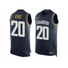 Men Nike Los Angeles Chargers #20 Desmond King Limited Navy Blue Player Name & Number Tank Top NFL Jersey