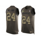 Men Nike Los Angeles Chargers #24 Trevor Williams Limited Green Salute to Service Tank Top NFL Jersey