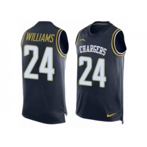 Men Nike Los Angeles Chargers #24 Trevor Williams Limited Navy Blue Player Name & Number Tank Top NFL Jersey