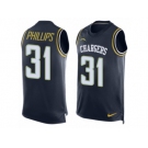 Men Nike Los Angeles Chargers #31 Adrian Phillips Limited Navy Blue Player Name & Number Tank Top NFL Jersey