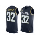 Men Nike Los Angeles Chargers #32 Branden Oliver Limited Navy Blue Player Name & Number Tank Top NFL Jersey