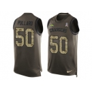 Men Nike Los Angeles Chargers #50 Hayes Pullard Limited Green Salute to Service Tank Top NFL Jersey