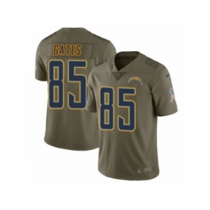 Men Nike Los Angeles Chargers #85 Antonio Gates Limited Olive 2017 Salute to Service NFL Jersey