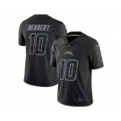 Men's Los Angeles Chargers #10 Justin Herbert Black Reflective Limited Stitched Football Jersey