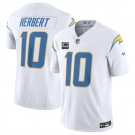 Men's Los Angeles Chargers #10 Justin Herbert White 2025 F.U.S.E With 4-Star C Patch Vapor Limited Stitched Football Jersey