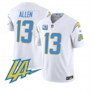Men's Los Angeles Chargers #13 Keenan Allen White F.U.S.E With LA & 4-Star C Patch Vapor Limited Football Stitched Jersey