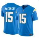 Men's Los Angeles Chargers #15 Ladd McConkey Light Blue 2024 F.U.S.E Draft Vapor Limited Football Stitched Jersey