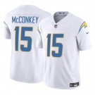 Men's Los Angeles Chargers #15 Ladd McConkey White 2024 F.U.S.E Draft Vapor Limited Football Stitched Jersey