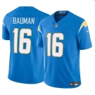 Men's Los Angeles Chargers #16 Casey Bauman Blue 2024 F.U.S.E. Vapor Limited Football Stitched Jersey