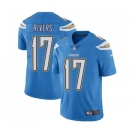 Men's Los Angeles Chargers #17 Philip Rivers Electric Blue Alternate Vapor Untouchable Limited Player Football Jersey