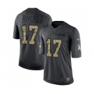 Men's Los Angeles Chargers #17 Philip Rivers Limited Black 2016 Salute to Service Football Jersey